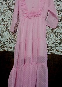 Pink Ruffle Maxi Dress