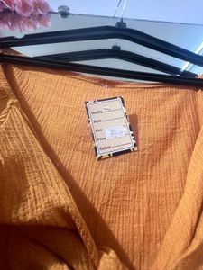 Cute Orange Tie-Front Crop Top