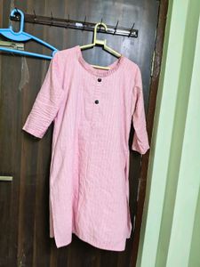 Good Condition Pink Striped Tunic Top