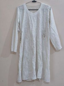 White Embroidered Tunic Dress