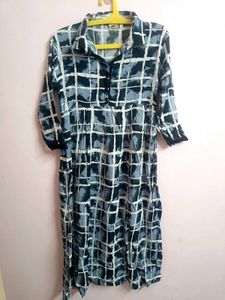 Blue Checked Kurti