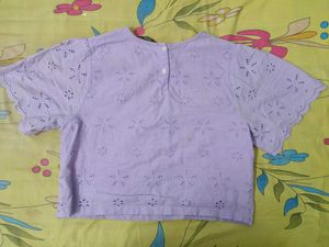 Lilac Eyelet Top