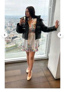 Floral Dress & Puffer Jacket