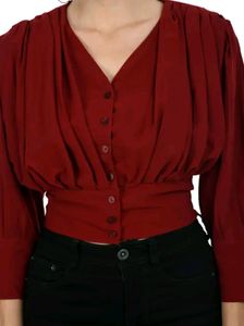 Maroon Western Crop Top*