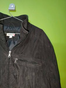 Orginal High Collar Black Casual Jacket - Imported