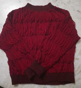 Maroon Relaxed Fit Top