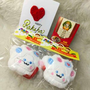 Fluffy Panda Paw Rakhi Gift Set