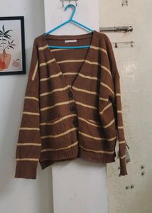 Brown Striped Cardigan 🤎..