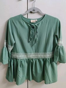 Mint Green Tie-Neck Top