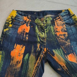 Cool Unisex Mutlicolor Denim Jeans