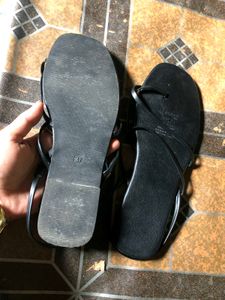 H&amp;M Black Strappy Flats