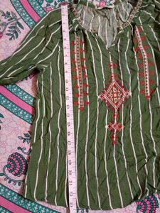 Striped Embroidered Top