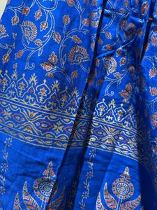 Royal Blue Printed Skirt From Jaipur