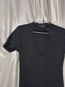 Forever21 Black Bodycon Dress with Neck Cutout
