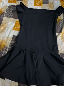 black short offshoulder party wear dress