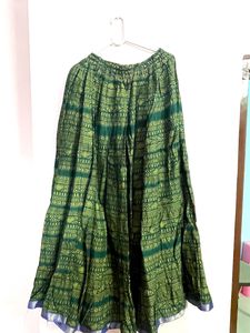 Green Skirt With Full Work