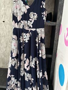 Navy Blue Floral Maxi Dress