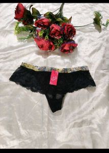 Black Lace Thong Panty