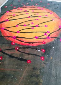 Red Moon Night Painting
