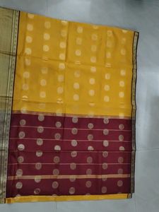Fabulous Silk Saree With Zari Border.