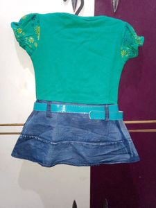 1-2 YrSea Green Midi With Jacket And Belt