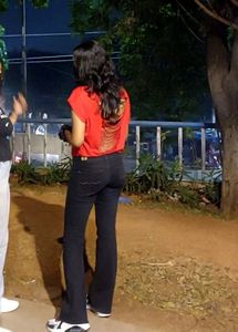 Open-Back Red Graphic Tee