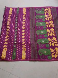 Elegant Purple &amp; Green Sari