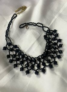 Black Beaded Choker Necklace