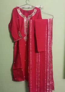 New/Unused Embroidered Kurta With Pant Dupatta