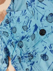 Blue Printed daily wear Kurti/Top