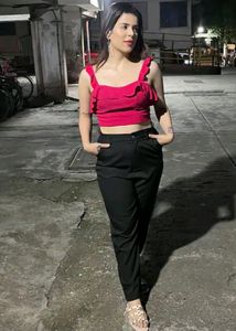 Pretty Pink Ruffled Crop Top