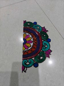 Colorful Rangoli Floor Art