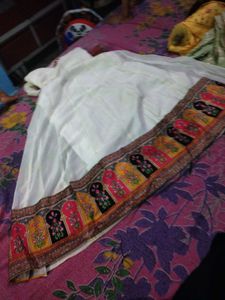 white gawn and colorfull duppata