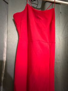 Shoulder Strap Slit Sheath Dress