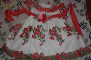 Baby girl Red White frock