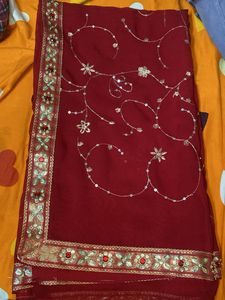 Elegant Maroon Saree