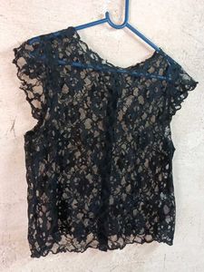 Stylish See-through Partywear Lace Crop Top 🖤