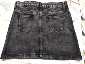 Black Denim Mini Skirt