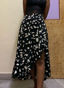Chic Printed Asymmetrical Skirt