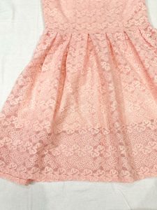 Peach net dress