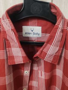 Allen Solly Red Checkered Shirt