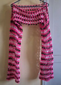Crochet Bolero - Pink, Black & White
