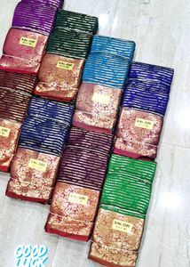 Elegant Blue &amp; Red Saree