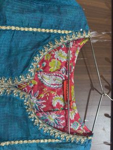 Teal &amp; Pink Kurta Set