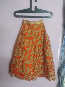 Orange Beautiful Lehenga Choli Set With Duppata