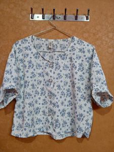 Floral Print Button-Up Top
