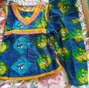 Colorful Ethnic Girl Dress Set For Age 2-4 Yrs