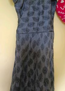 Grey Wid Black Chudi Top