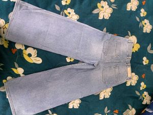 Light Wash Cropped Wide Leg Jeans