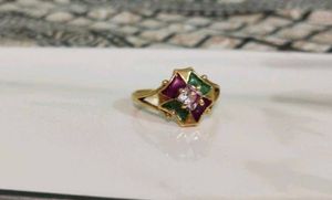 Vintage Enamel Stone Ring